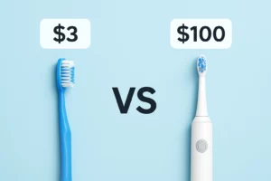 Manual toothbrush vs electric toothbrush price comparison ($3 vs $100)